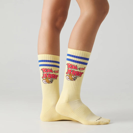 Athletic Tom and Jerry Heads Socks - Yellow
