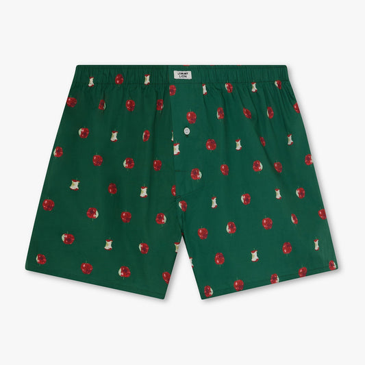 Apples Boxer Shorts - Dark Green