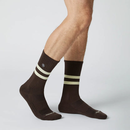 Athletic Essentials Stripes - Espresso Brown