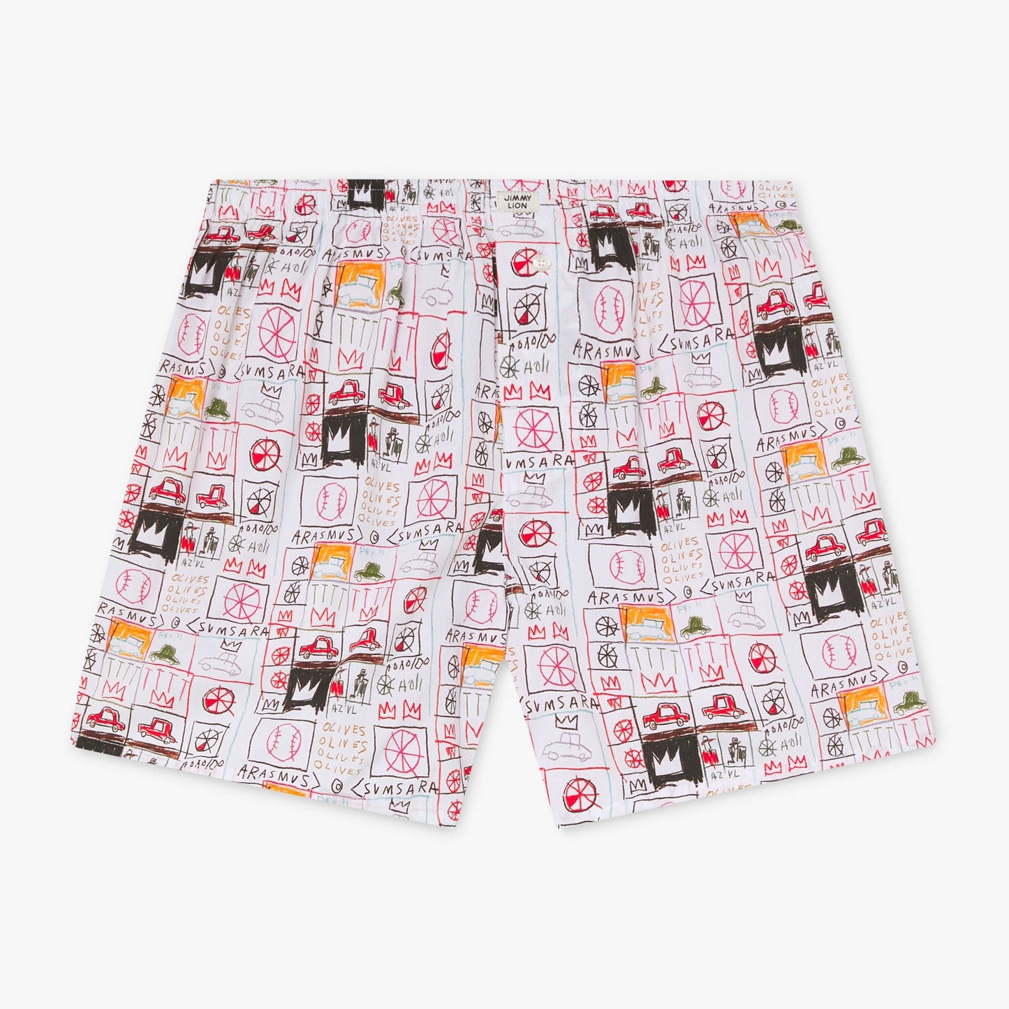 Basquiat Arasmus Olive Boxer Shorts - White