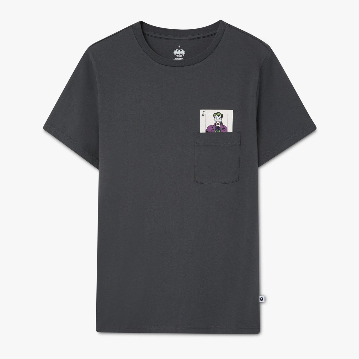 Batman Joker Calling Card Pocket Tee - Charcoal Grey