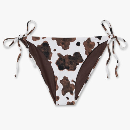 Cow Print Bikini Bottom - Off White