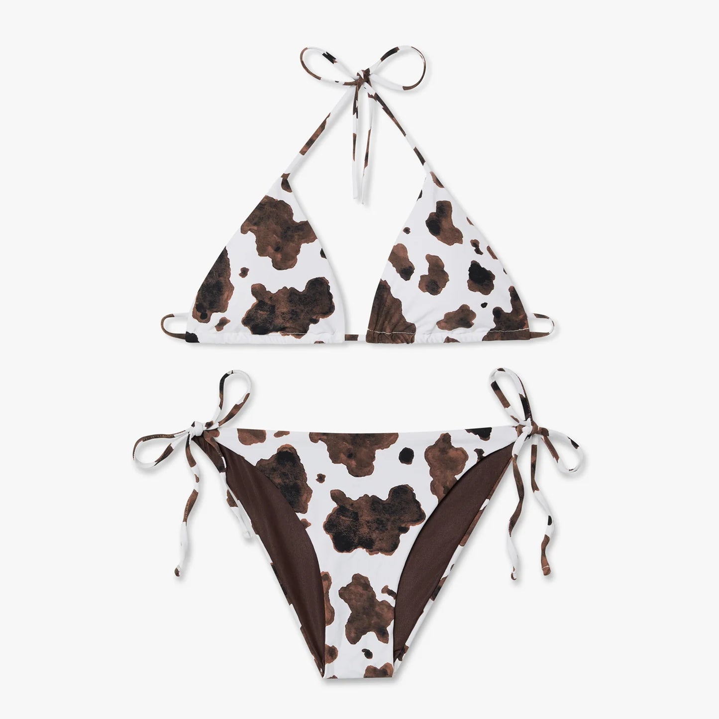 Cow Print Bikini Bottom - Off White
