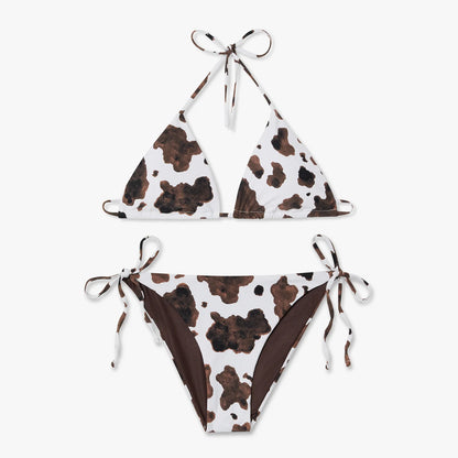 Cow Print Bikini Bottom - Off White