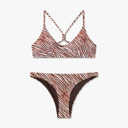 Zebra Print Cheeky Bottom - Beige