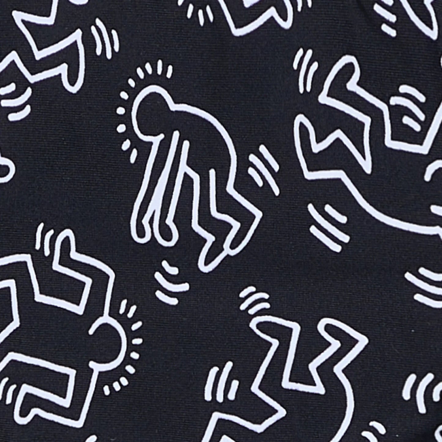 Keith Haring Dancers Bikini Top - Black
