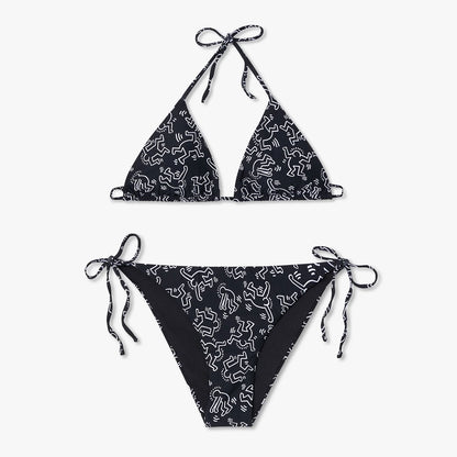 Keith Haring Dancers Bikini Bottom - Black