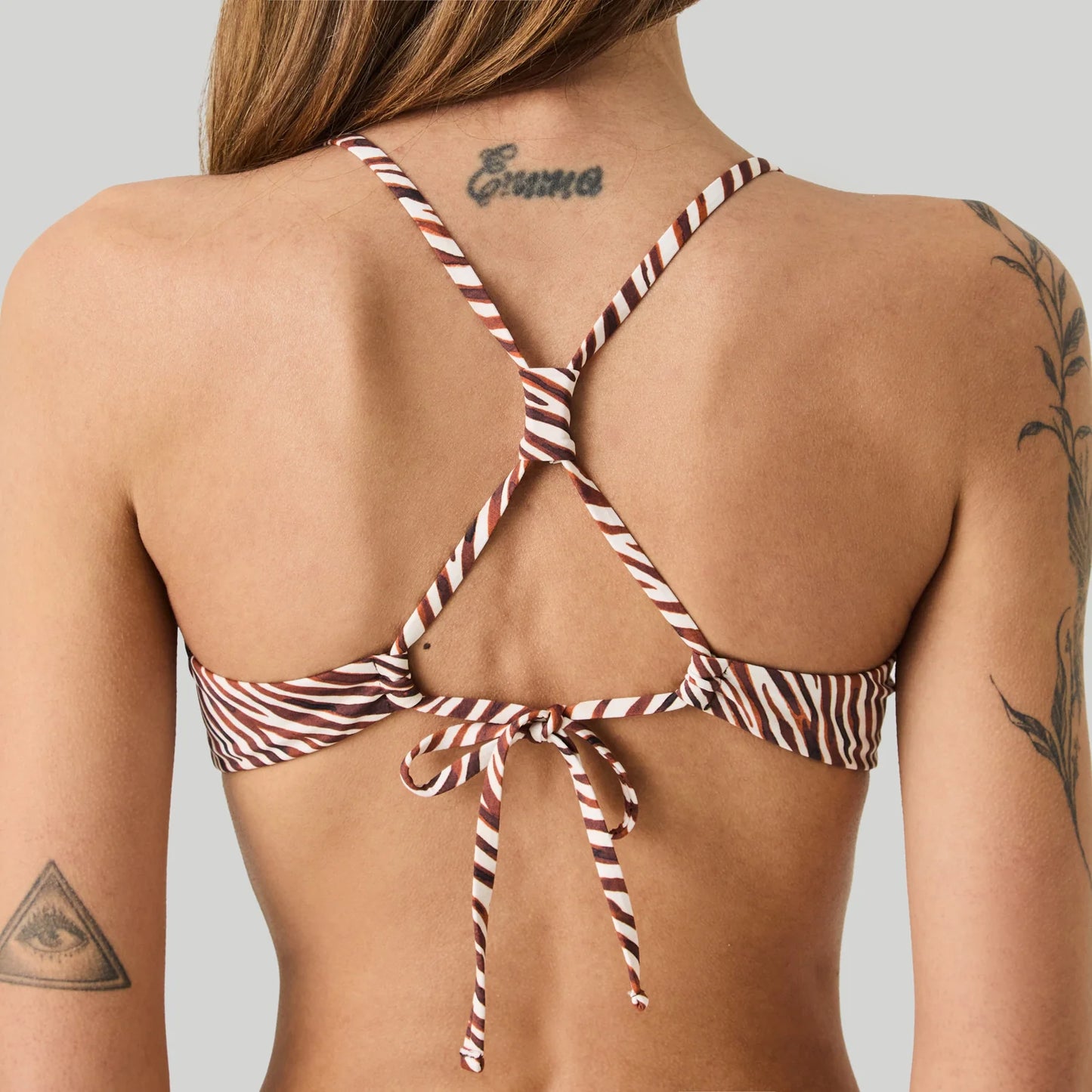 Zebra Print Scoop Top- Beige