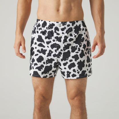 Cow Print Boxer Shorts - White