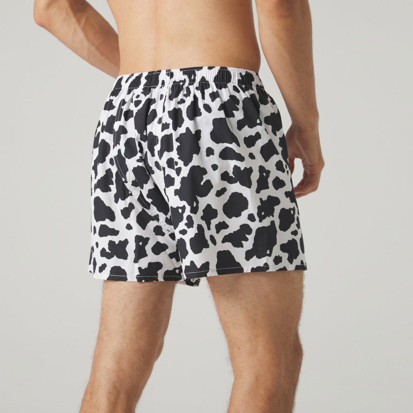 Cow Print Boxer Shorts - White