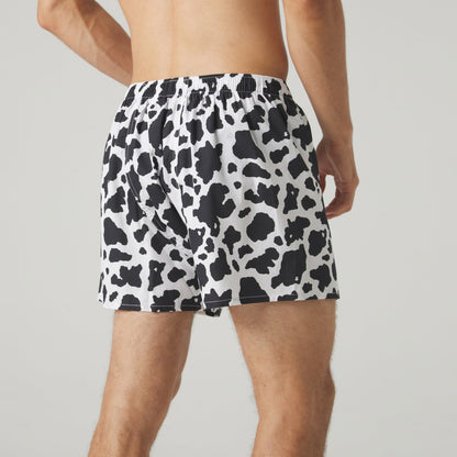 Cow Print Boxer Shorts - White