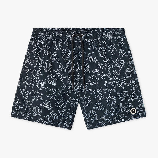 Keith Haring Dancers Swim Shorts - Black