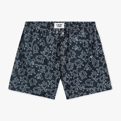 Keith Haring Dancers Swim Shorts - Black