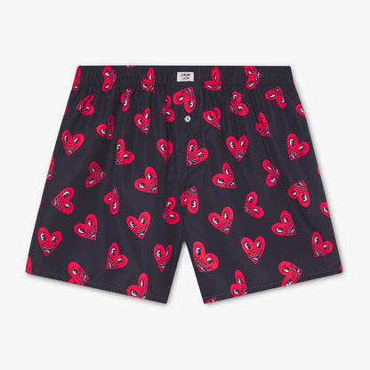 Keith Haring Heart Boxer Shorts - Black