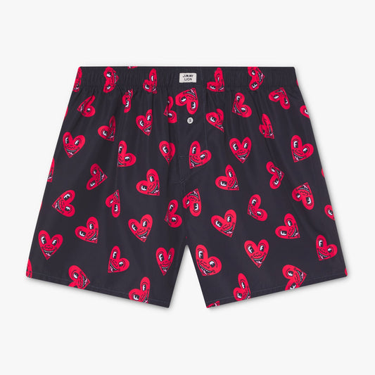 Keith Haring Heart Boxer Shorts - Black