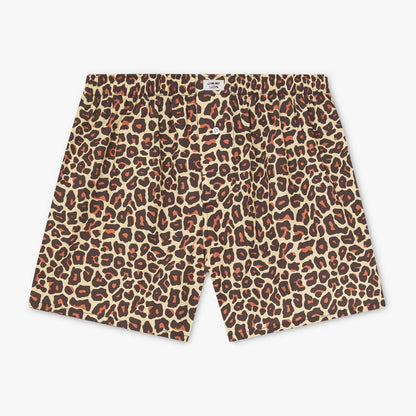 Leopard Print Boxer Shorts - Warm Beige