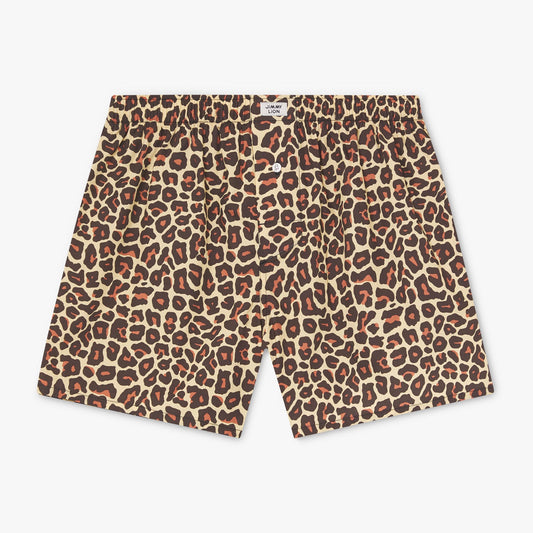 Leopard Print Boxer Shorts - Warm Beige