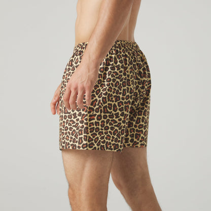 Leopard Print Boxer Shorts - Warm Beige