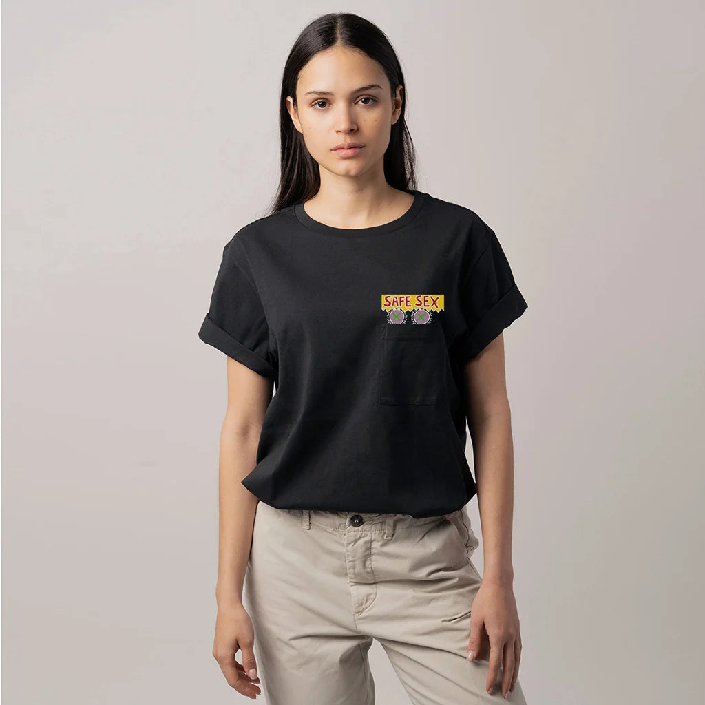 Keith Haring Safe Sex Pocket Tee - Black