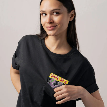 Keith Haring Safe Sex Pocket Tee - Black