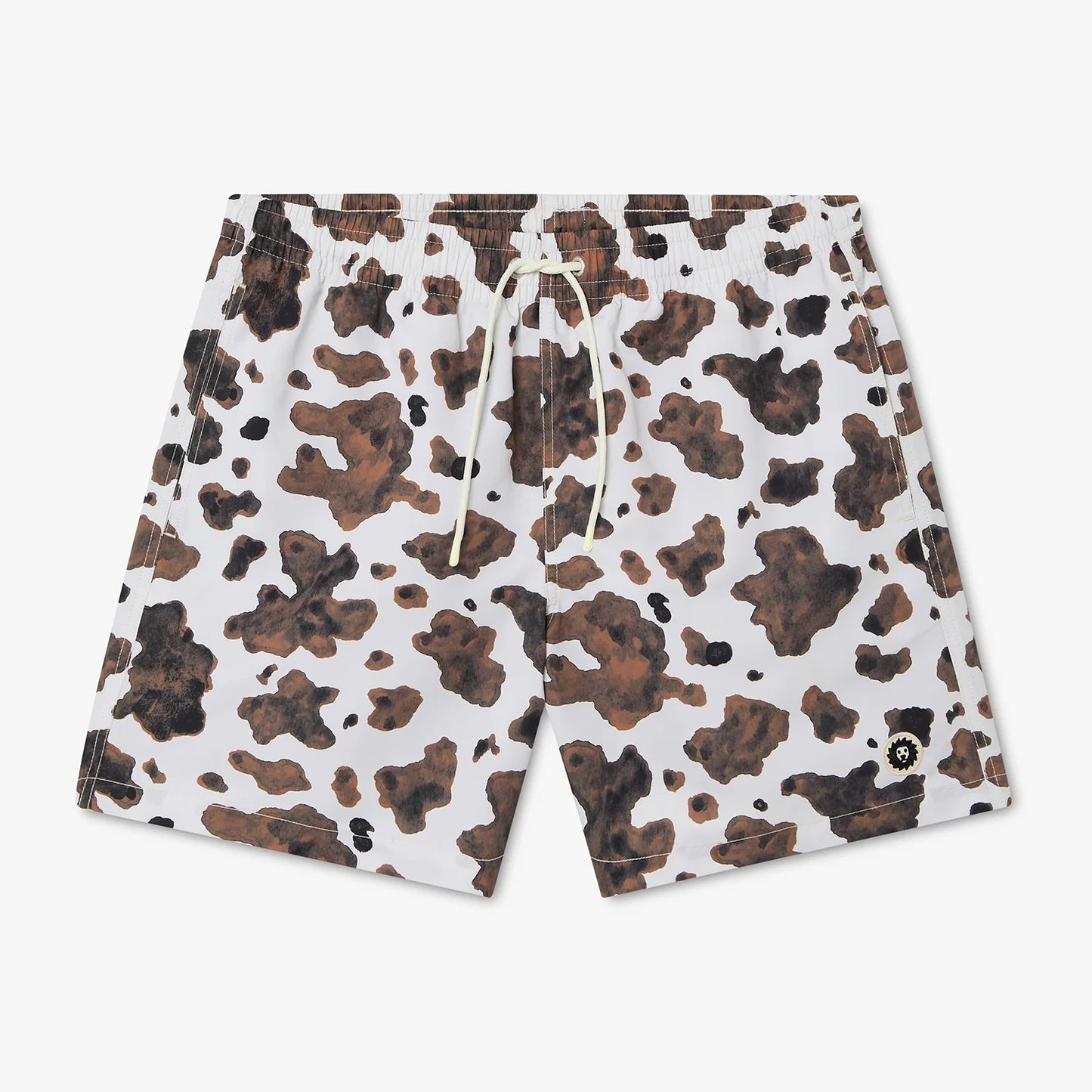 Cow Print Swim Shorts - Off White