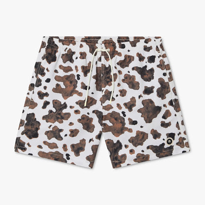 Cow Print Swim Shorts - Off White