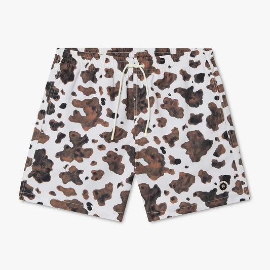 Cow Print Swim Shorts - Off White