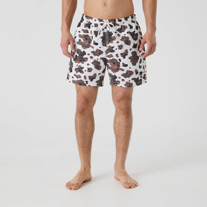 Cow Print Swim Shorts - Off White