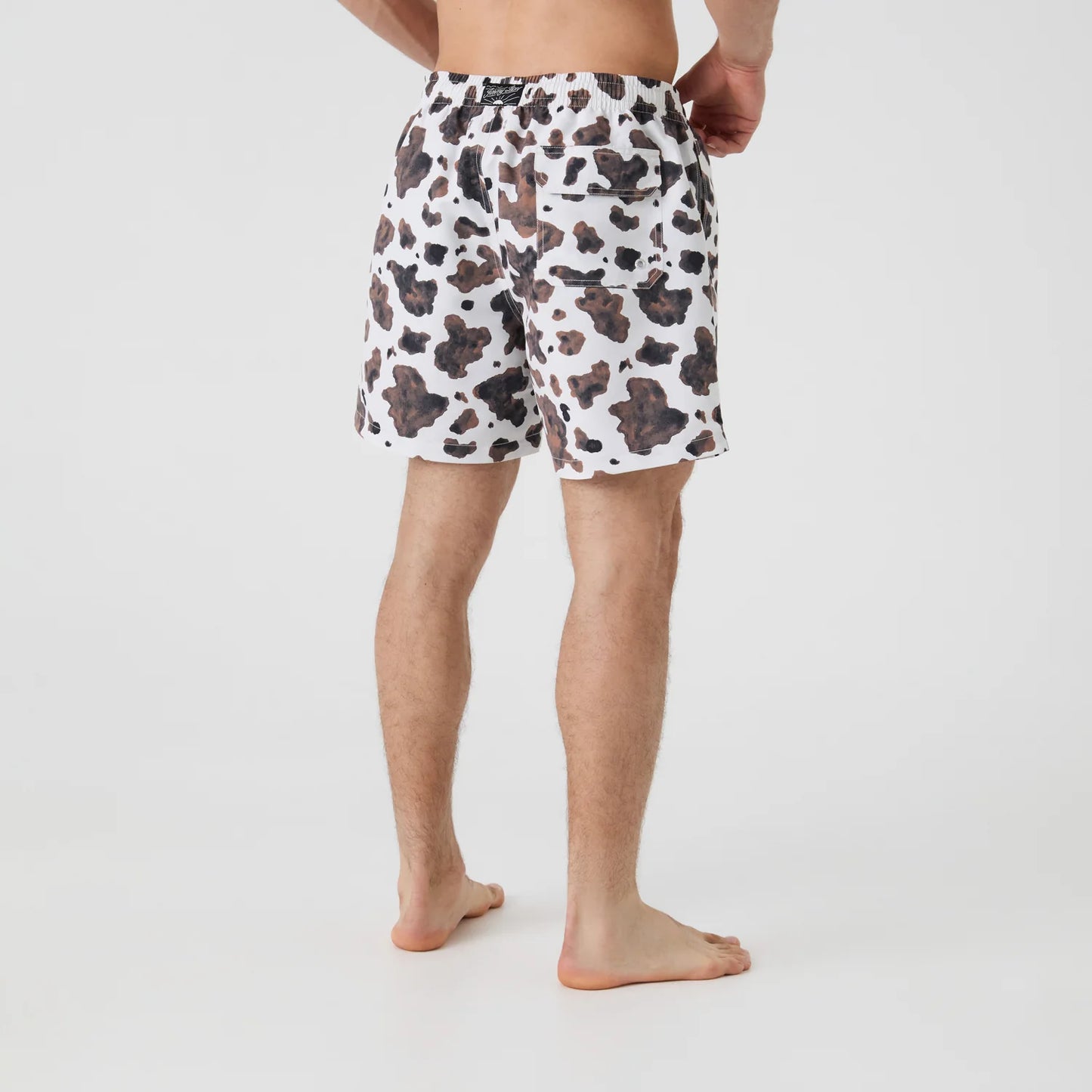 Cow Print Swim Shorts - Off White
