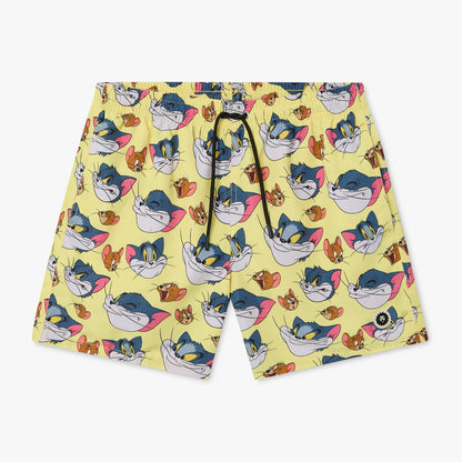 Tom and Jerry Vintage Swim Shorts - Yellow