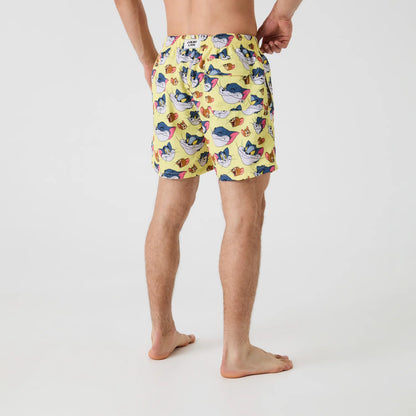Tom and Jerry Vintage Swim Shorts - Yellow