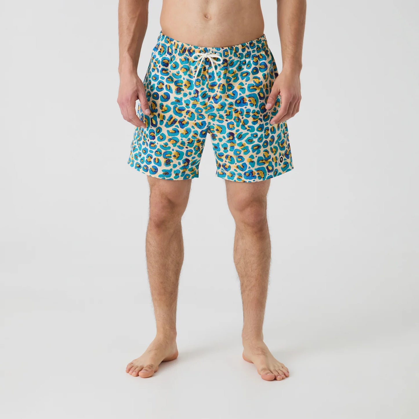 Leopard Print Swim Shorts - Butter Yellow