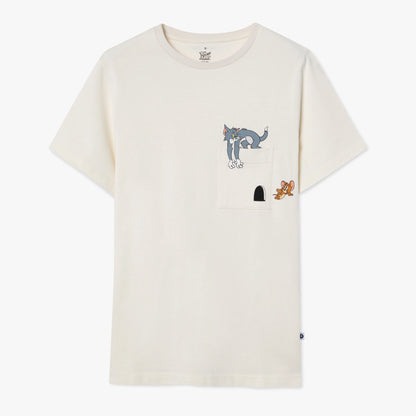 Tom and Jerry Pocket Tee - Beige