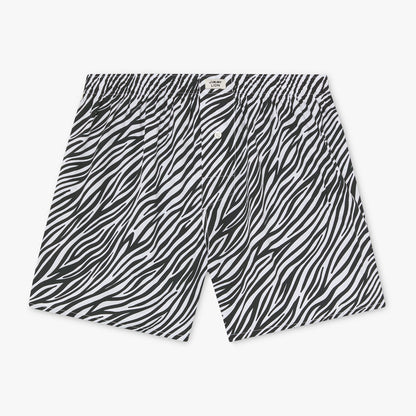 Zebra Print Boxer Shorts - White