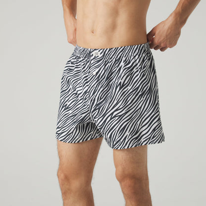 Zebra Print Boxer Shorts - White
